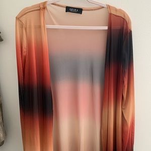 Fire colored maxi kimono